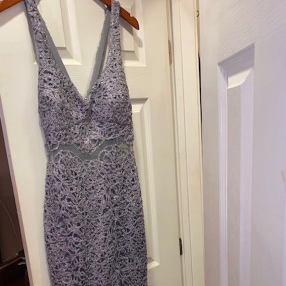 Silver/Grey Sparkly Evening Gown 11/12 - Picture 3 of 12